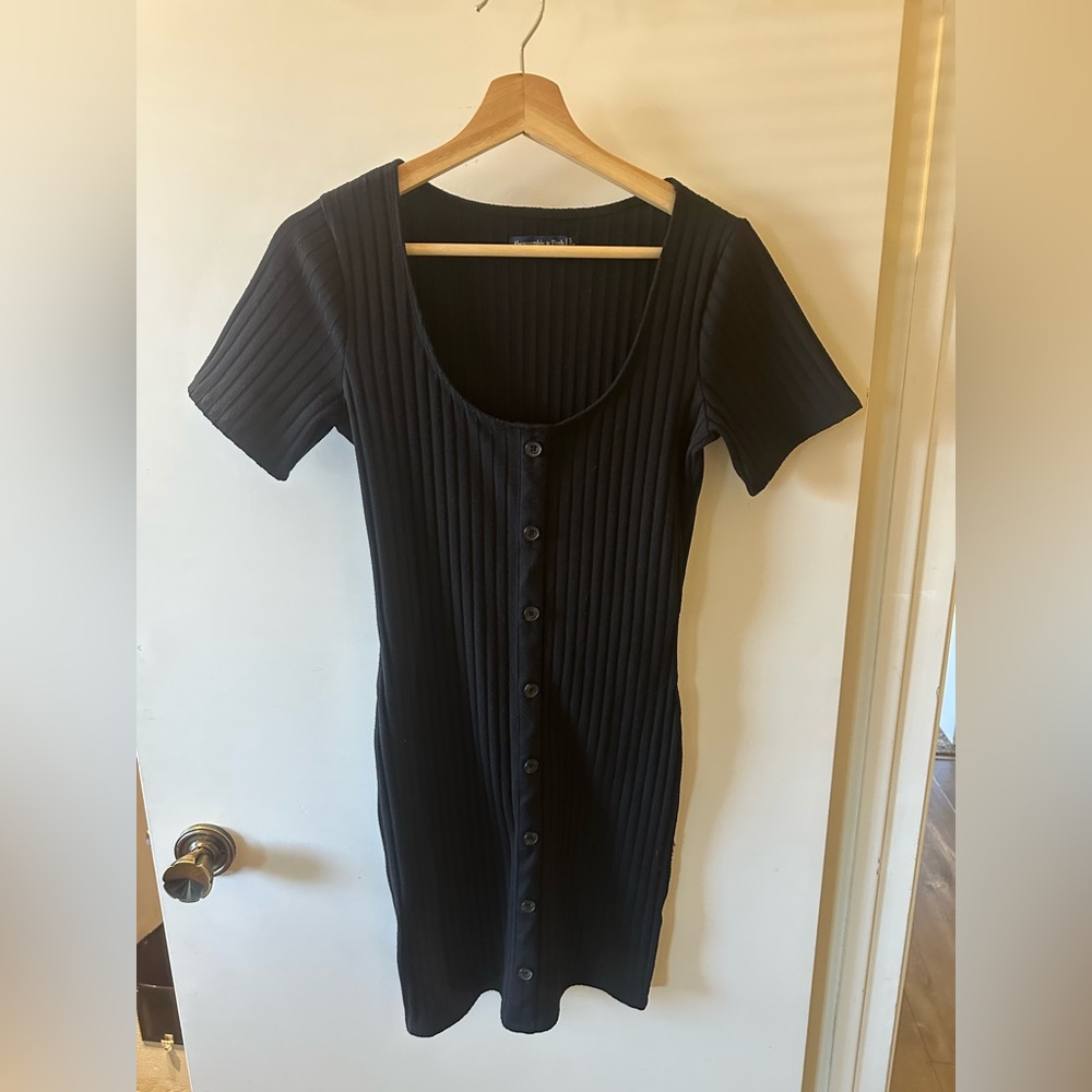 Abercrombie & Fitch Black Ribbed Mini Dress